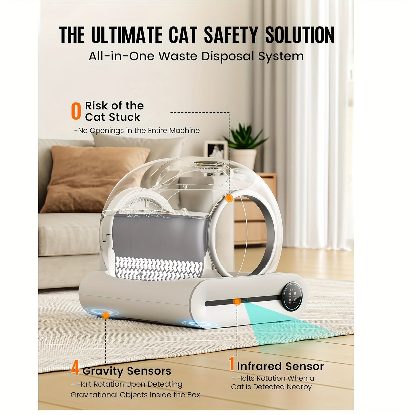 Self-Cleaning Litter Box with Automatic App-Controlled Waste Disposal, 65L + 9L Large Capacity, Wi-Fi Enabled, Oval Design & Cushioned Pad for Multiple Cats - US Plug, Cat Litter Box, JIA XI https://www.temu.com/search_result.html?search_key=601099558364700