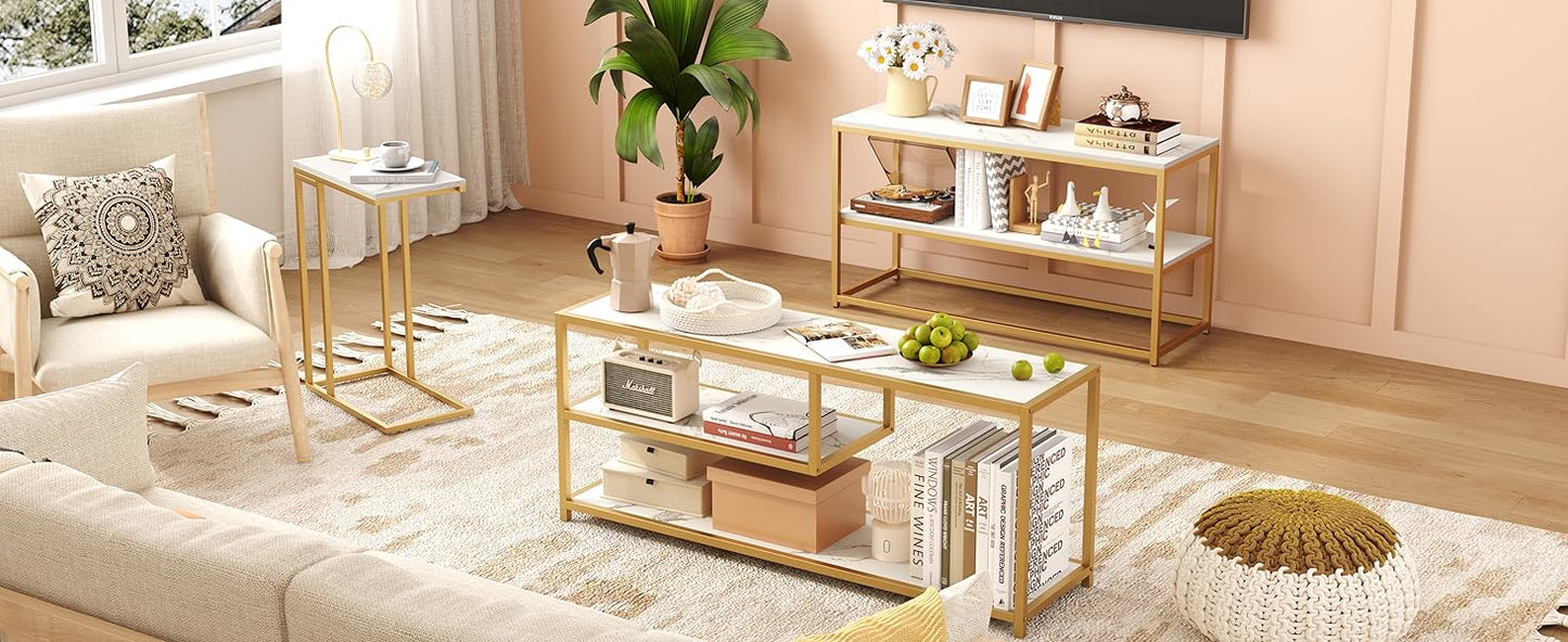 Function Home C Shaped End Table, Small Side Tables for Sofa Bed, Couch Tables That Slide Under, Drink Snack Table for Living Room Bedroom Small Space, White Wood Top and Gold Metal Frame https://www.amazon.com/dp/B0BNFMGQQ1