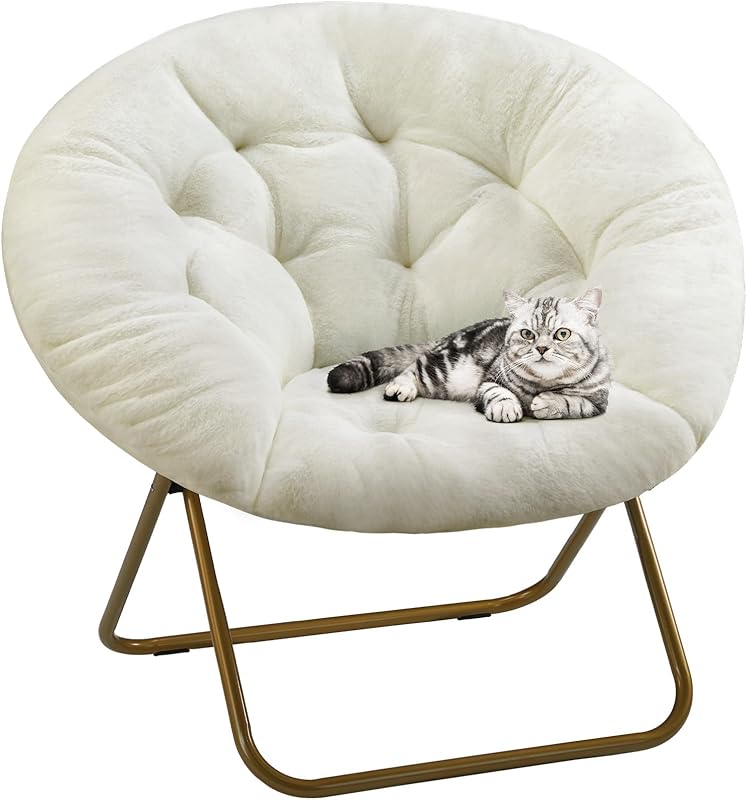 Comfy Saucer Chairs Cozy Faux Fur Soft Lounge Cute Folding Bedroom Living Room Seat Flexible Reading Foldable Seating for Kids Adults Thick Padded Metal Frame Modern for Home Office Pink https://www.amazon.com/dp/B0DNHT6N4D