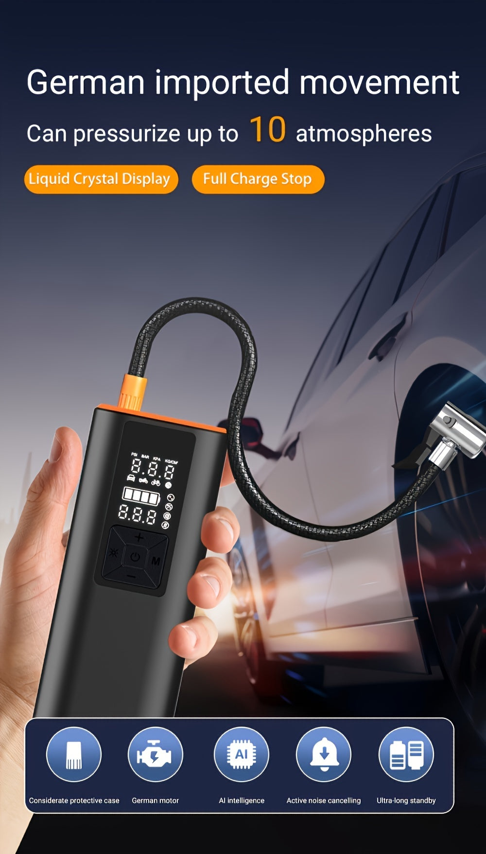 [Digital Tire Inflator] 150 PSI Portable Tire Inflator, Air Compressor Air Pump - Digital Pressure Gauge, Strong Light For Car, Motorcycle, Electric Bike, And Bicycle https://www.temu.com/search_result.html?search_key=601099955031897