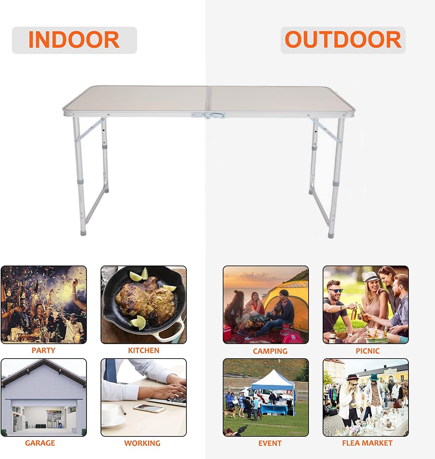 3ft Plastic Folding Table, Indoor Outdoor Heavy Duty Portable w/Handle and Steel Legs for Camping, Dining, Party, White (3ft) https://www.amazon.com/dp/B09XMW29KP