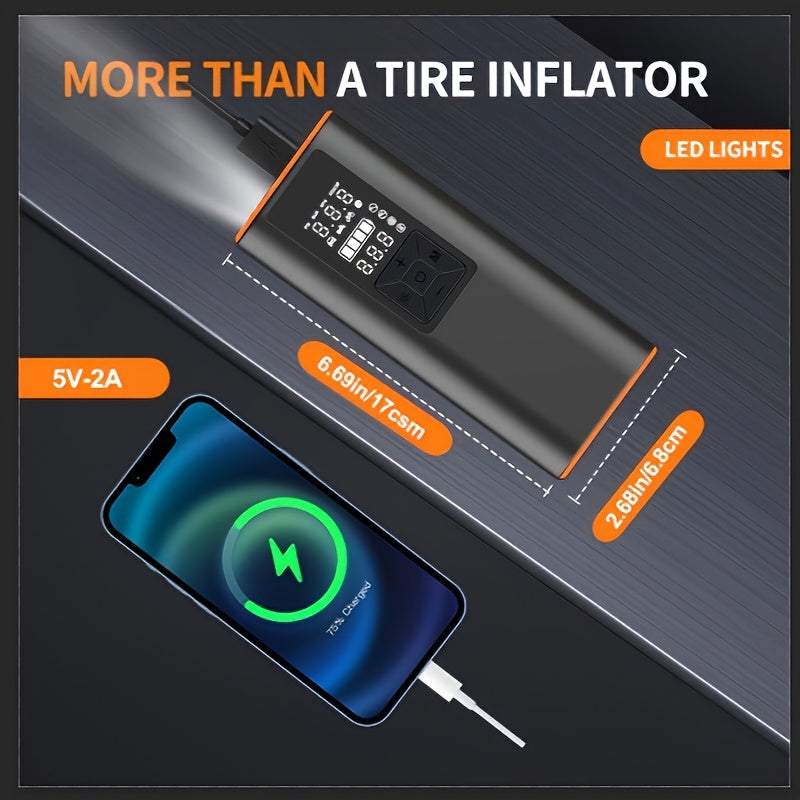 [Digital Tire Inflator] 150 PSI Portable Tire Inflator, Air Compressor Air Pump - Digital Pressure Gauge, Strong Light For Car, Motorcycle, Electric Bike, And Bicycle https://www.temu.com/search_result.html?search_key=601099955031897