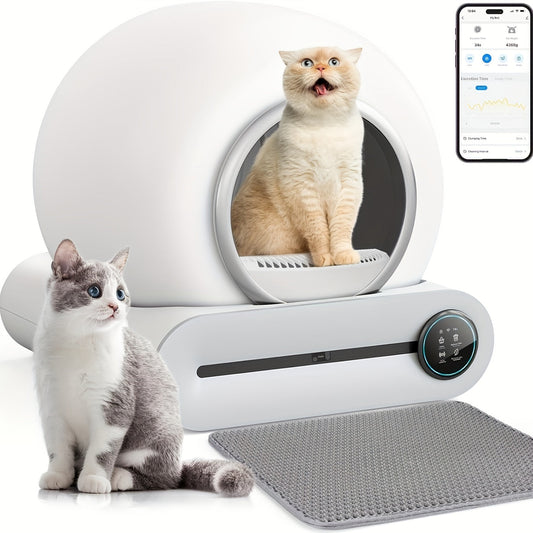Self-Cleaning Litter Box with Automatic App-Controlled Waste Disposal, 65L + 9L Large Capacity, Wi-Fi Enabled, Oval Design & Cushioned Pad for Multiple Cats - US Plug, Cat Litter Box, JIA XI https://www.temu.com/search_result.html?search_key=601099558364700