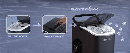 ecozy Portable Countertop Ice Maker, 9 Ice Cubes in 6 Minutes, 26 lbs Daily Output,Self-Cleaning with Ice Bags, Scoop, and Basket Kitchenware Home https://shop.tiktok.com/view/product/1729385932735549897?region=US&locale=zh