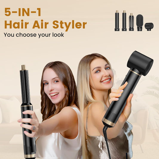 Blow Dryer Brush 5 in 1 Air Styler – Low Speed Hot Air Brush for Gentle Drying, Ceramic Ionic Technology to Reduce Damage, Create Waves, Curls & Sleek Styles with Less Heat & Frizz https://www.amazon.com/dp/B0F2MKG2LW