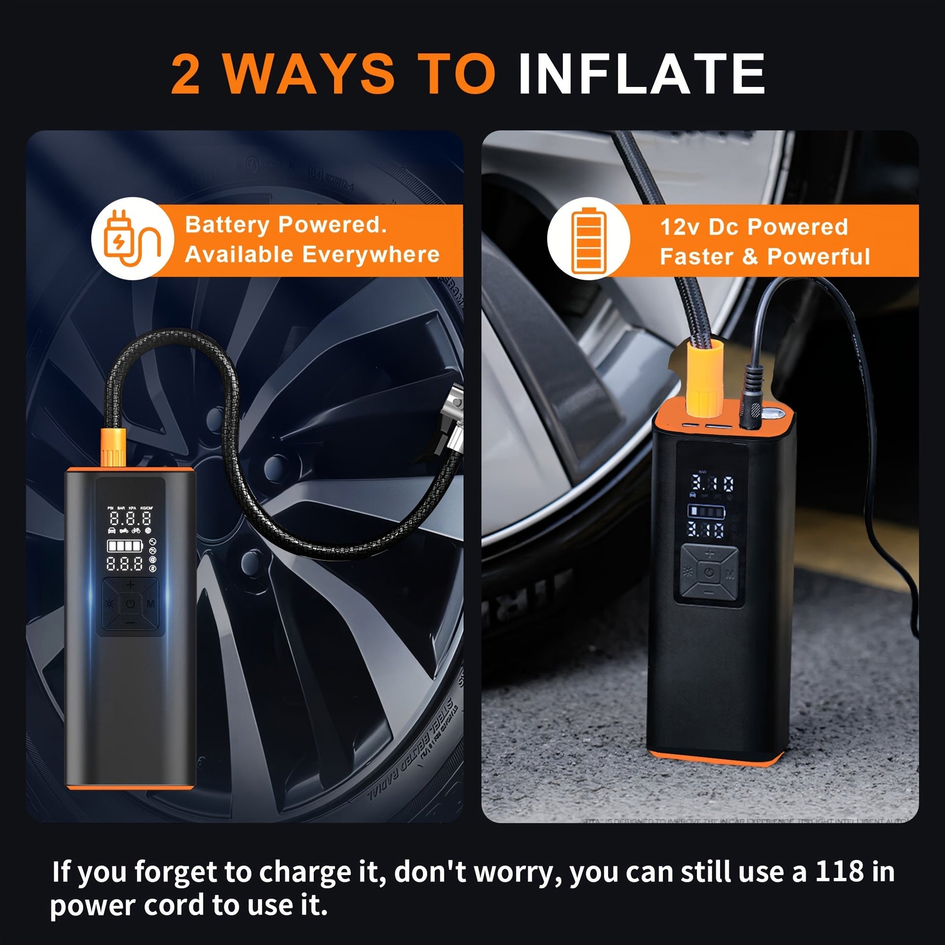 [Digital Tire Inflator] 150 PSI Portable Tire Inflator, Air Compressor Air Pump - Digital Pressure Gauge, Strong Light For Car, Motorcycle, Electric Bike, And Bicycle https://www.temu.com/search_result.html?search_key=601099955031897