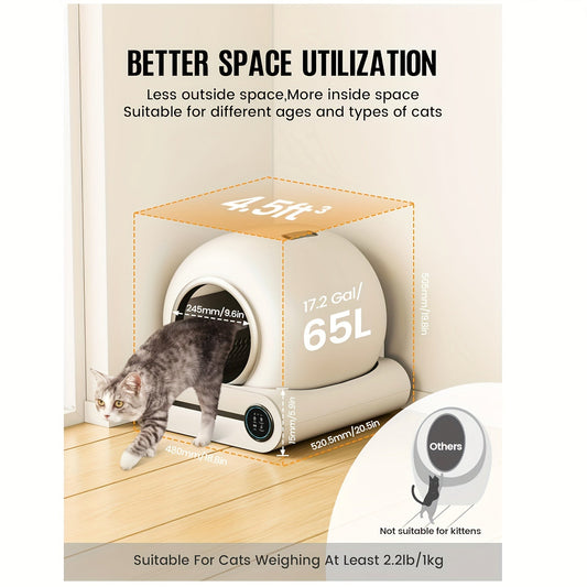 Self-Cleaning Litter Box with Automatic App-Controlled Waste Disposal, 65L + 9L Large Capacity, Wi-Fi Enabled, Oval Design & Cushioned Pad for Multiple Cats - US Plug, Cat Litter Box, JIA XI https://www.temu.com/search_result.html?search_key=601099558364700
