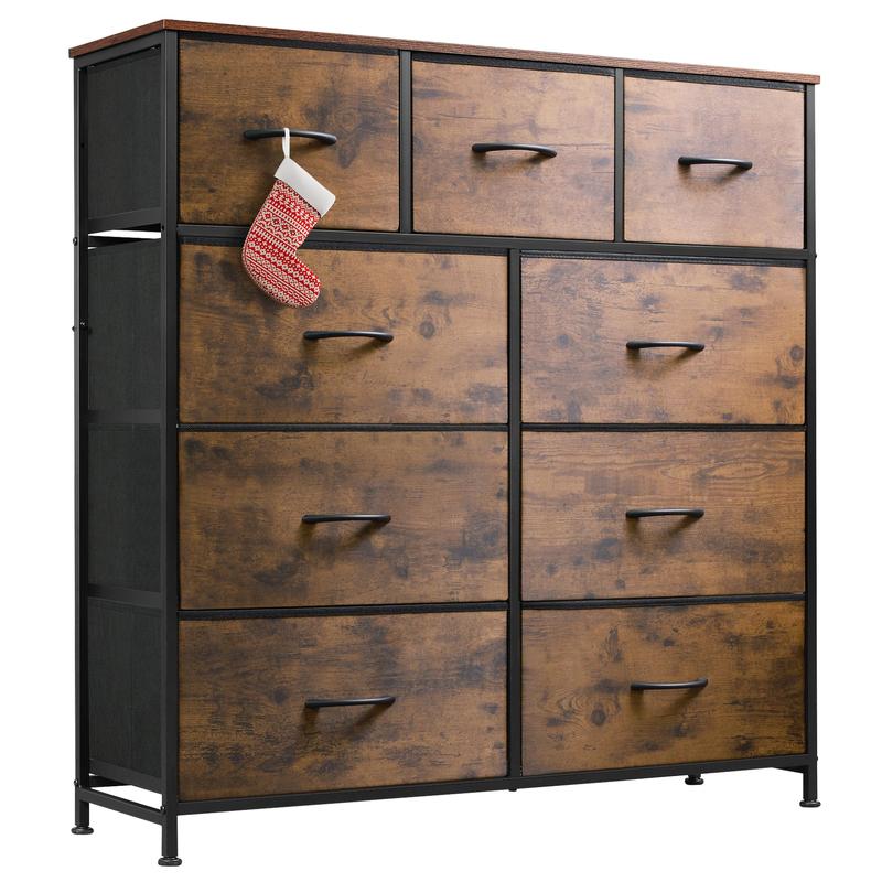 Fabric Storage Tower with 9 Drawers, Bedroom Drawer Dresser Organizer, Chest of Drawers with Fabric Bins, Steel Frame and Wood Top https://shop.tiktok.com/view/product/1730754946365821299?region=US&locale=zh