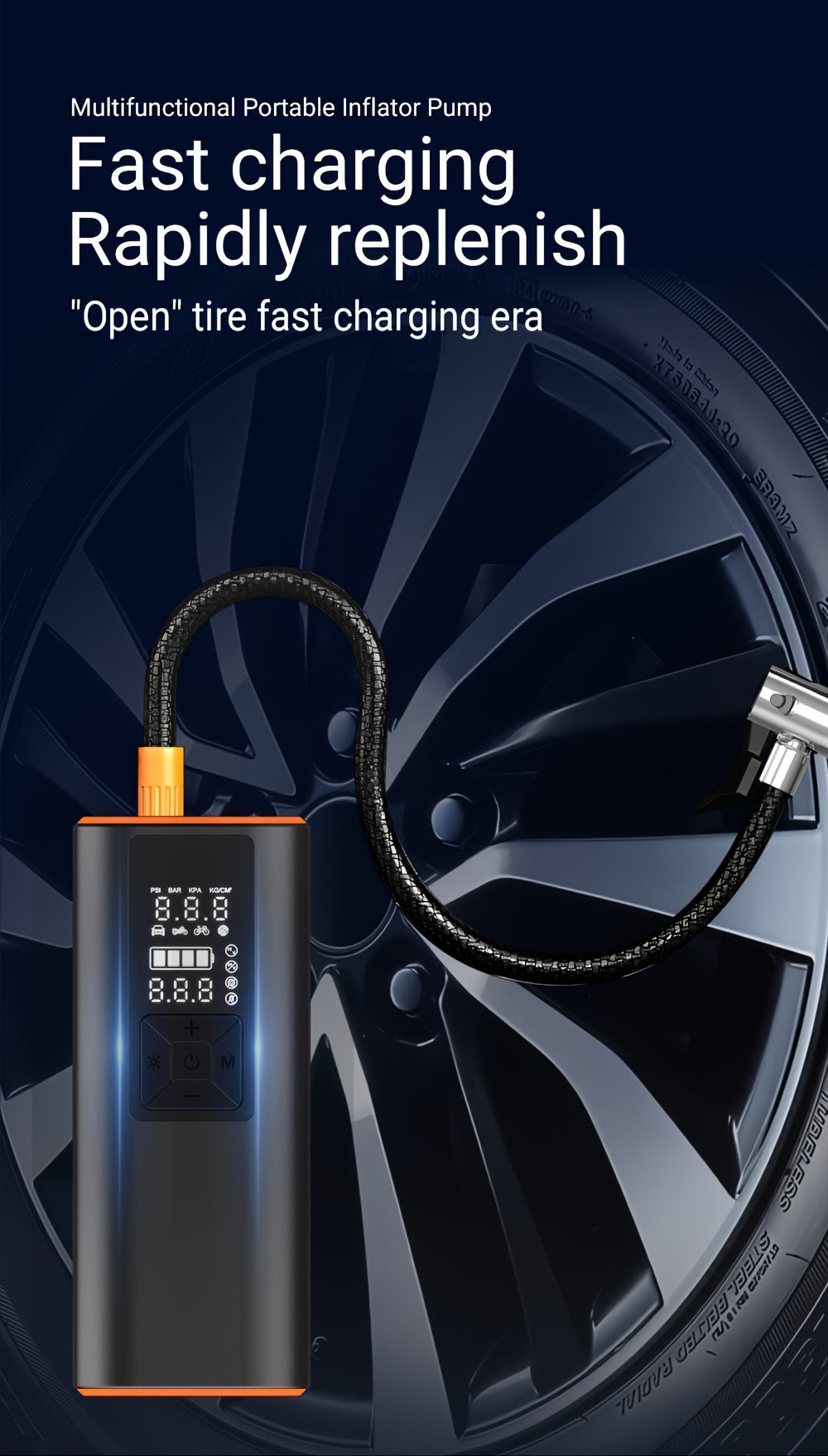 [Digital Tire Inflator] 150 PSI Portable Tire Inflator, Air Compressor Air Pump - Digital Pressure Gauge, Strong Light For Car, Motorcycle, Electric Bike, And Bicycle https://www.temu.com/search_result.html?search_key=601099955031897
