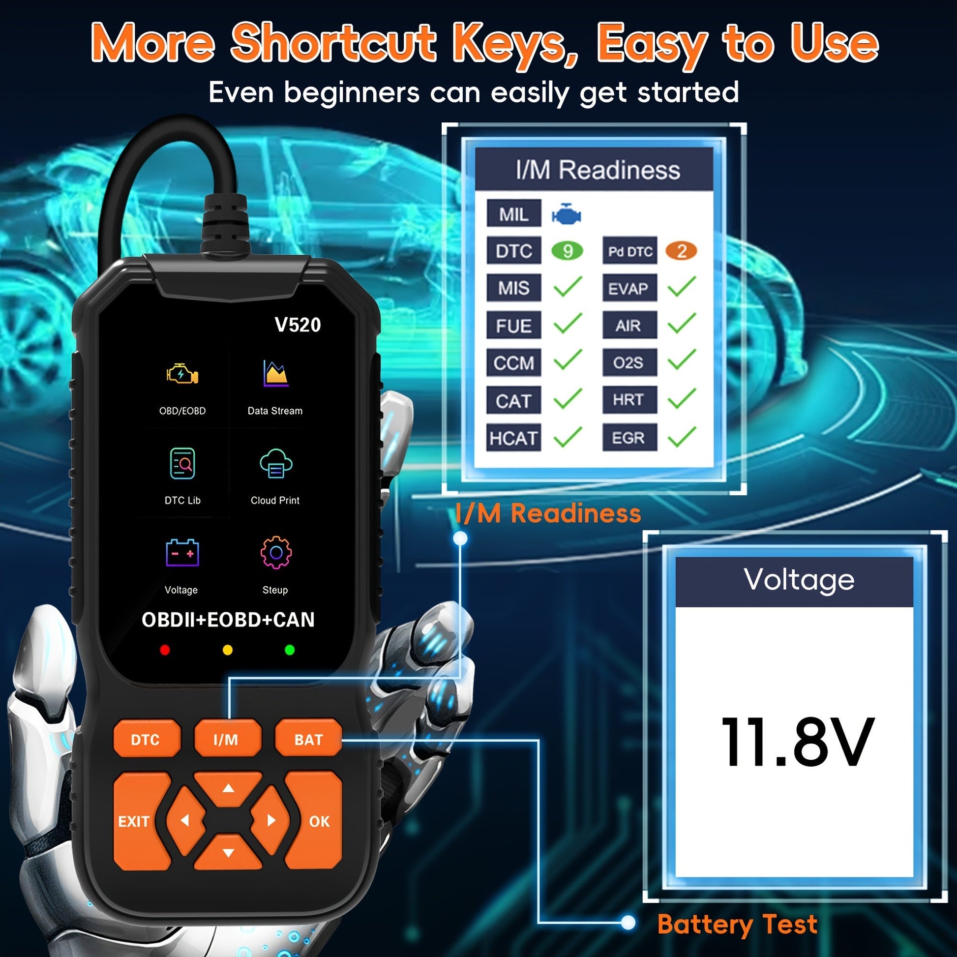 Professional OBD2 Scanner Diagnostic Tool, Enhanced Auto Check Engine Code Reader with Reset, 35,901 DTC Cloud Print I/M Readiness OBDII/EOBD Car Diagnostic Scan Tools for Vehicles After 1996 https://www.temu.com/search_result.html?search_key=601099578040148