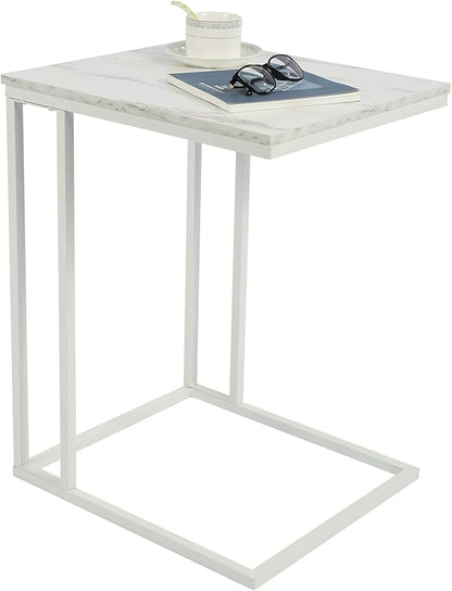 Function Home C Shaped End Table, Small Side Tables for Sofa Bed, Couch Tables That Slide Under, Drink Snack Table for Living Room Bedroom Small Space, White Wood Top and Gold Metal Frame https://www.amazon.com/dp/B0BNFMGQQ1