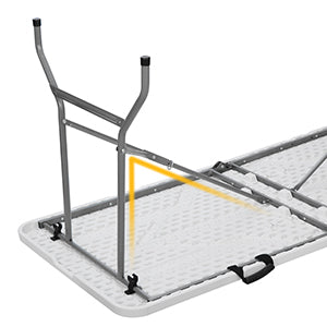 6FT Folding Table for Indoor Outdoor, Portable Heavy Duty Fold-in-Half Plastic Dining Picnic Party Camping Table with Carrying Handle https://www.amazon.com/dp/B08DKXWN6P