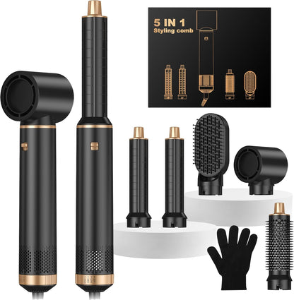 Blow Dryer Brush 5 in 1 Air Styler – Low Speed Hot Air Brush for Gentle Drying, Ceramic Ionic Technology to Reduce Damage, Create Waves, Curls & Sleek Styles with Less Heat & Frizz https://www.amazon.com/dp/B0F2MKG2LW