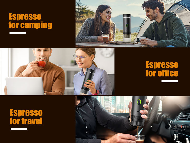 Portable Electric Espresso Maker, 20 bar Mini Travel Coffee maker, Expresso Coffee Machines with USB-C,3-in-1 Car Coffee Maker Self-Heating, Ground Coffee & Capsule(Ns&DG) for Office, Camping, RV https://www.amazon.com/dp/B0DLGVYVJJ