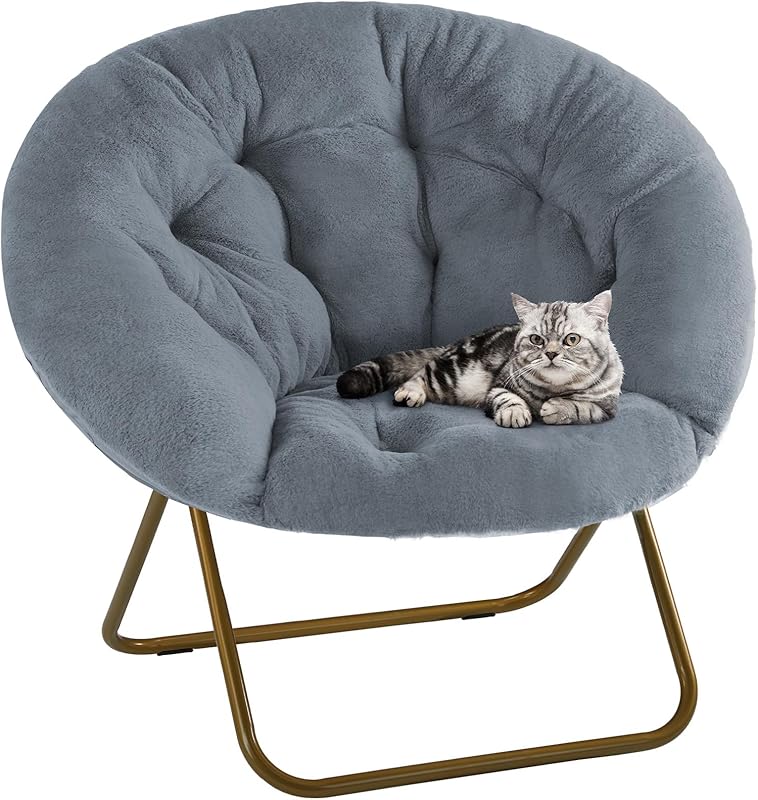 Comfy Saucer Chairs Cozy Faux Fur Soft Lounge Cute Folding Bedroom Living Room Seat Flexible Reading Foldable Seating for Kids Adults Thick Padded Metal Frame Modern for Home Office Pink https://www.amazon.com/dp/B0DNHT6N4D