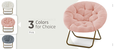 Comfy Saucer Chairs Cozy Faux Fur Soft Lounge Cute Folding Bedroom Living Room Seat Flexible Reading Foldable Seating for Kids Adults Thick Padded Metal Frame Modern for Home Office Pink https://www.amazon.com/dp/B0DNHT6N4D