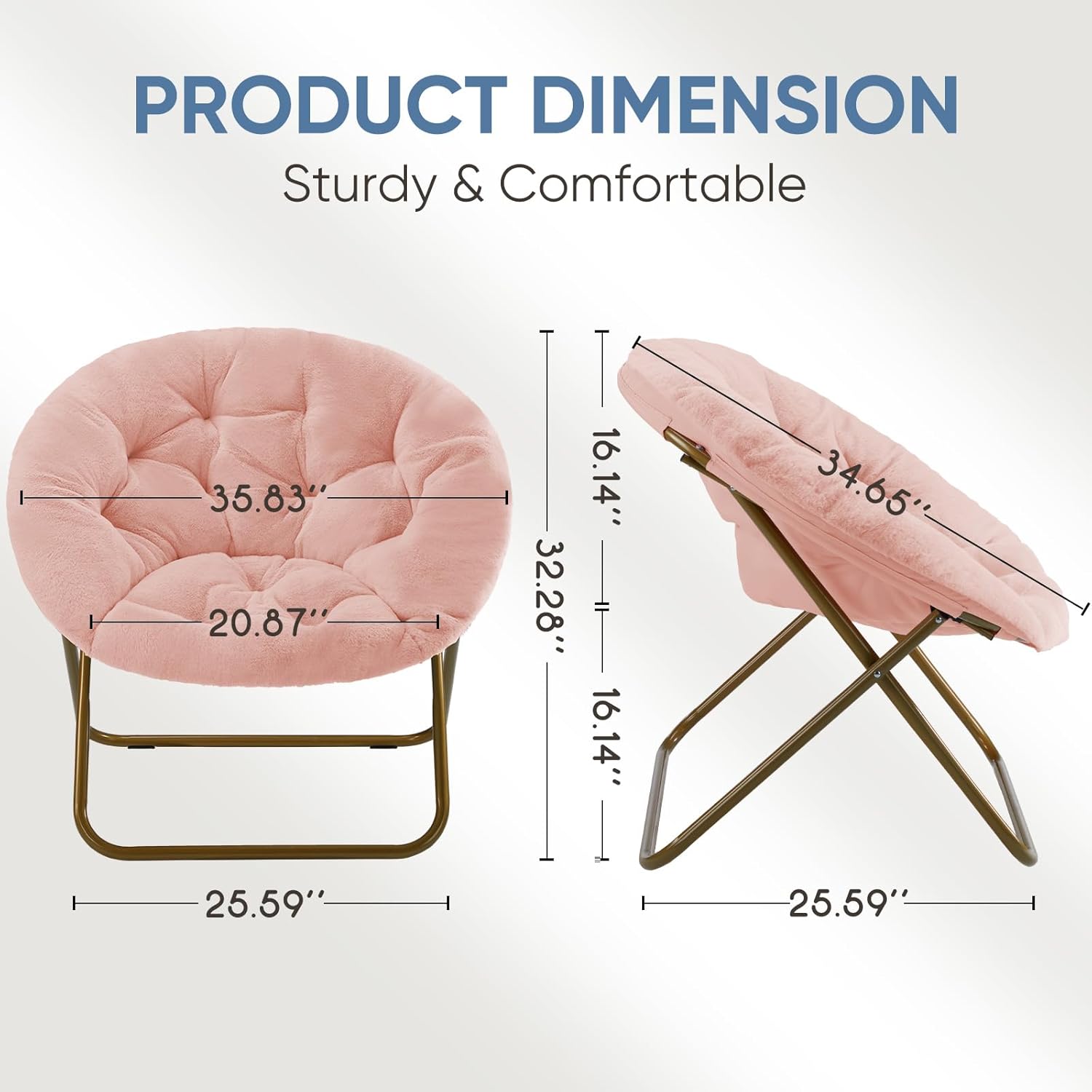 Comfy Saucer Chairs Cozy Faux Fur Soft Lounge Cute Folding Bedroom Living Room Seat Flexible Reading Foldable Seating for Kids Adults Thick Padded Metal Frame Modern for Home Office Pink https://www.amazon.com/dp/B0DNHT6N4D