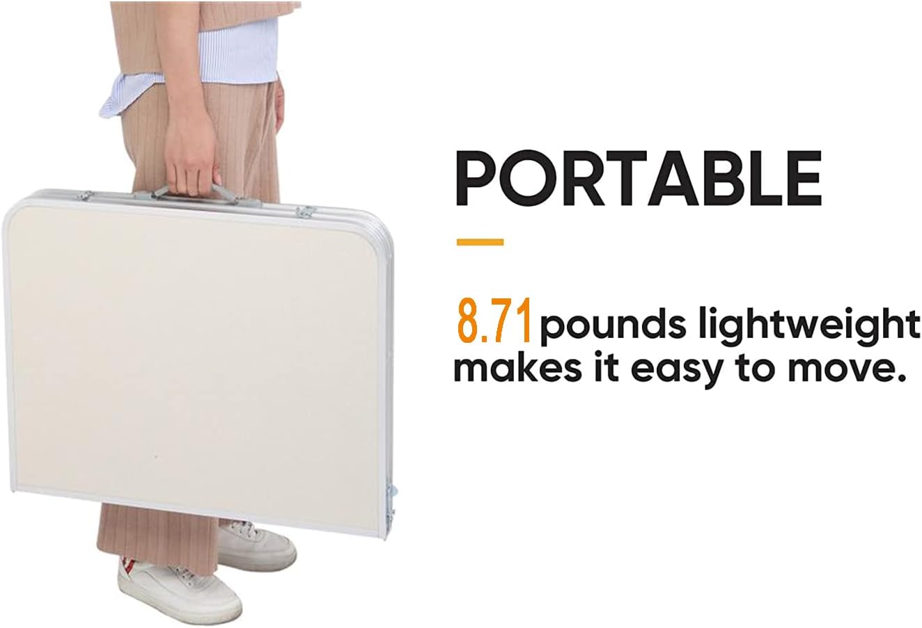 3ft Plastic Folding Table, Indoor Outdoor Heavy Duty Portable w/Handle and Steel Legs for Camping, Dining, Party, White (3ft) https://www.amazon.com/dp/B09XMW29KP