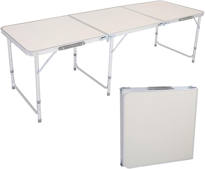 3ft Plastic Folding Table, Indoor Outdoor Heavy Duty Portable w/Handle and Steel Legs for Camping, Dining, Party, White (3ft) https://www.amazon.com/dp/B09XMW29KP