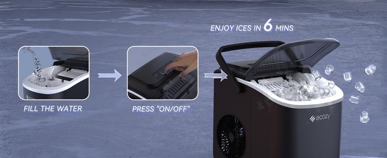 Portable Countertop Ice Maker, 9 Ice Cubes in 6 Minutes, 26 lbs Daily Output,Self-Cleaning with Ice Bags, Scoop, and Basket Kitchenware Home https://shop.tiktok.com/view/product/1729385932735549897?region=US&locale=zh