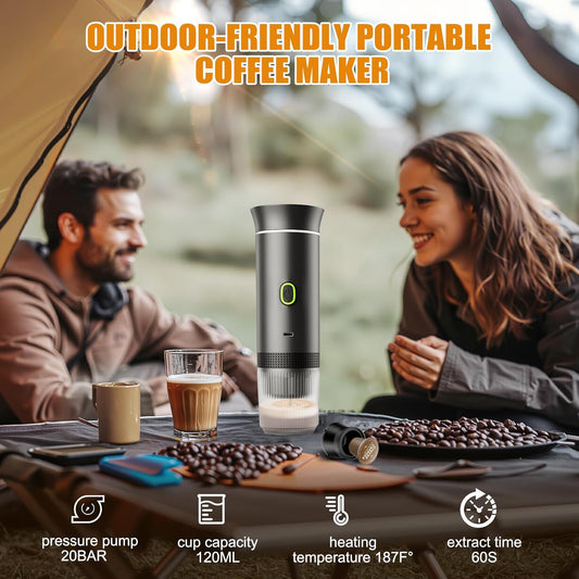 Portable Electric Espresso Maker, 20 bar Mini Travel Coffee maker, Expresso Coffee Machines with USB-C,3-in-1 Car Coffee Maker Self-Heating, Ground Coffee & Capsule(Ns&DG) for Office, Camping, RV https://www.amazon.com/dp/B0DLGVYVJJ