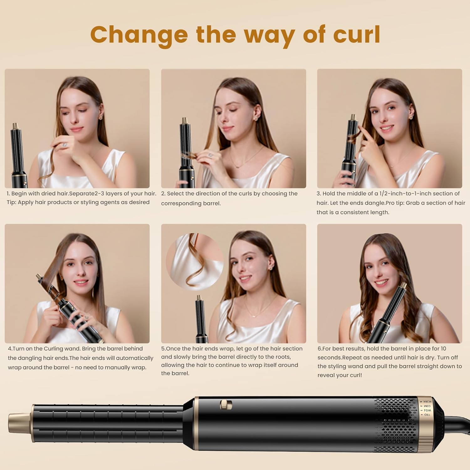 Blow Dryer Brush 5 in 1 Air Styler – Low Speed Hot Air Brush for Gentle Drying, Ceramic Ionic Technology to Reduce Damage, Create Waves, Curls & Sleek Styles with Less Heat & Frizz https://www.amazon.com/dp/B0F2MKG2LW