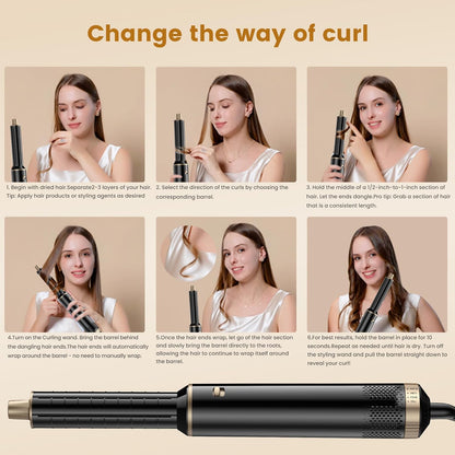 Blow Dryer Brush 5 in 1 Air Styler – Low Speed Hot Air Brush for Gentle Drying, Ceramic Ionic Technology to Reduce Damage, Create Waves, Curls & Sleek Styles with Less Heat & Frizz https://www.amazon.com/dp/B0F2MKG2LW