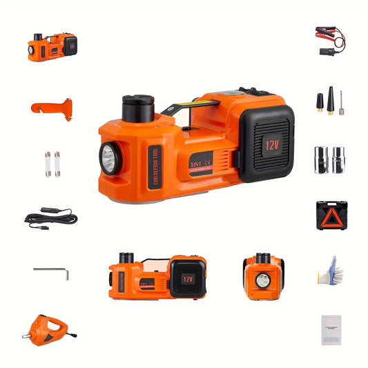 Electric Car Jack, 5 Ton/11023 LBS Hydraulic Jack Lift with Electric Impact Wrench, Built-in Inflatable Pump, And LED Light for SUV MPV Sedan Truck Change Tires Garage Repair https://www.temu.com/search_result.html?search_key=601099650621949